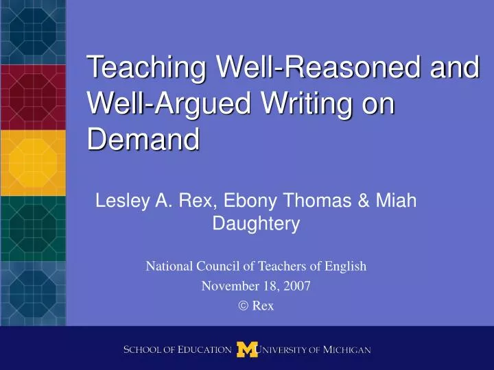 teaching well reasoned and well argued writing on demand
