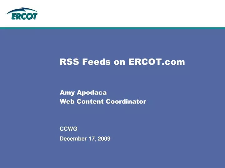 rss feeds on ercot com