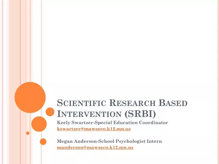 scientific research based intervention srbi