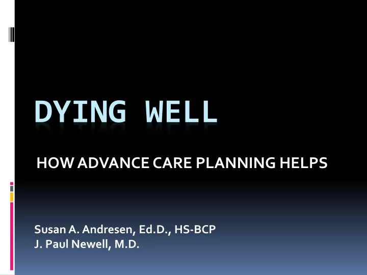 how advance care planning helps