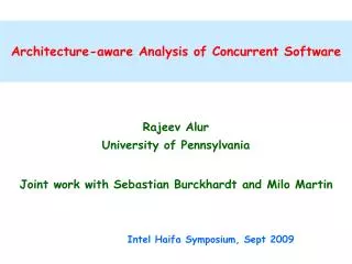 Architecture-aware Analysis of Concurrent Software