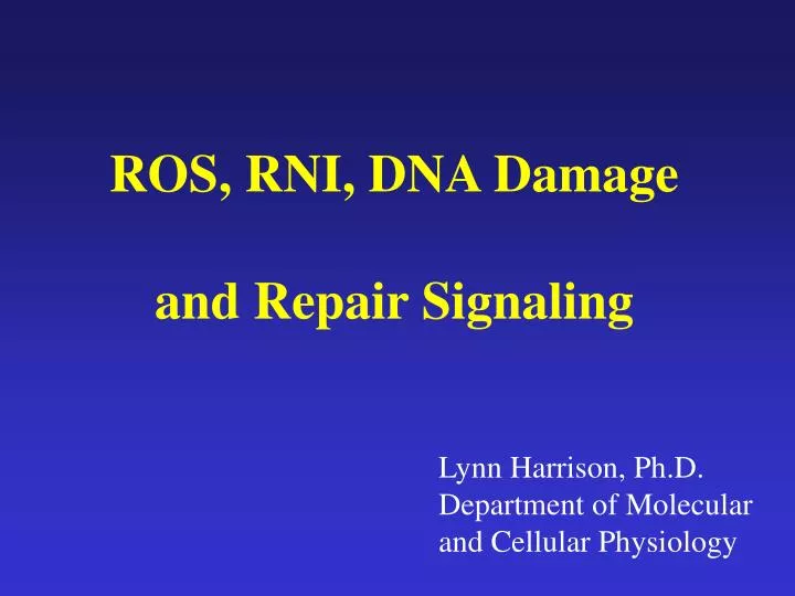ros rni dna damage and repair signaling