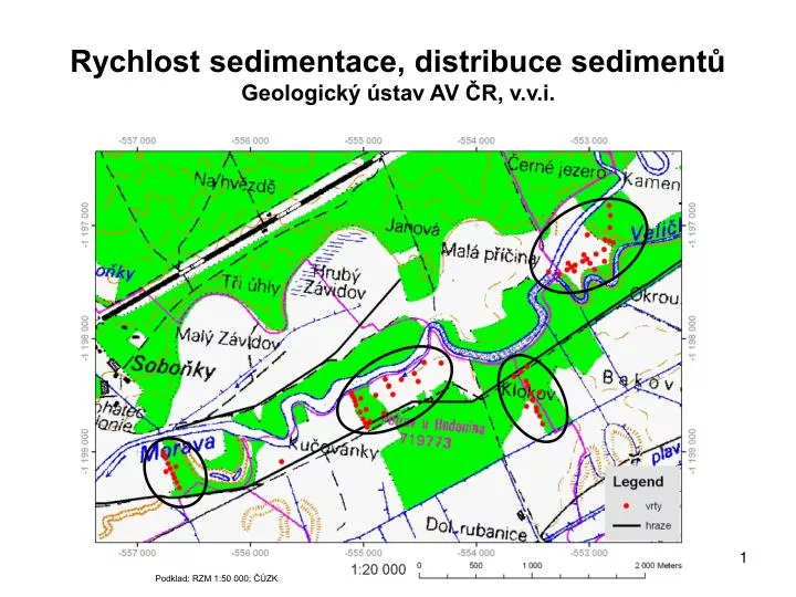 rychlost sedimentace distribuce sediment geologick stav av r v v i