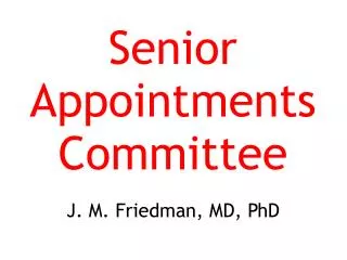 Senior Appointments Committee