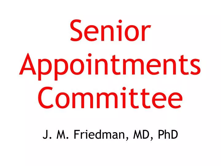 senior appointments committee