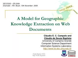 A Model for Geographic Knowledge Extraction on Web Documents