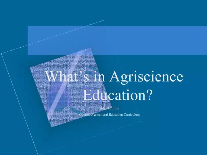 what s in agriscience education