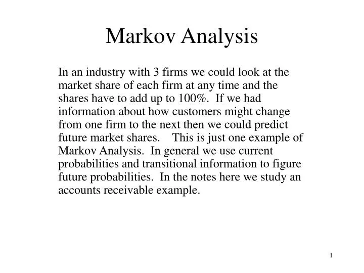 markov analysis