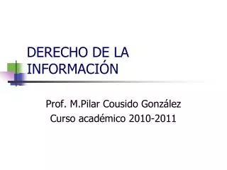 derecho de la informaci n