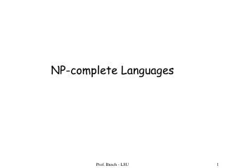 NP-complete Languages