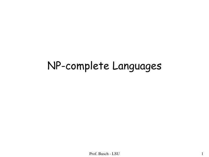 np complete languages