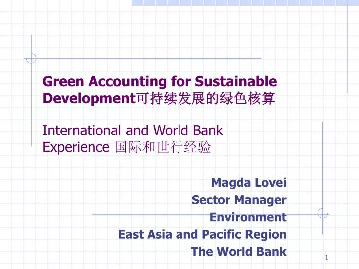 green accounting for sustainable development