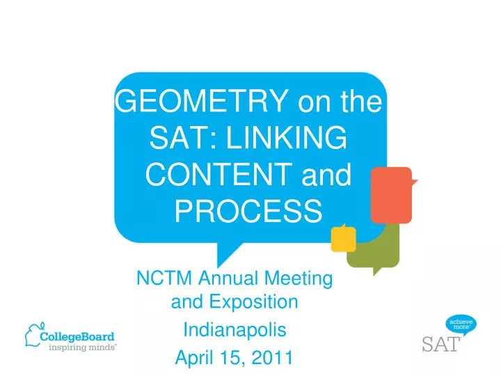 geometry on the sat linking content and process