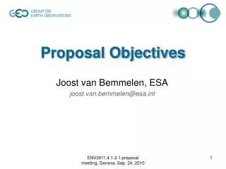 Proposal Objectives