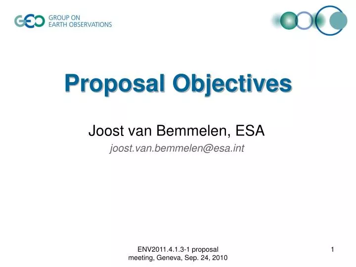 proposal objectives