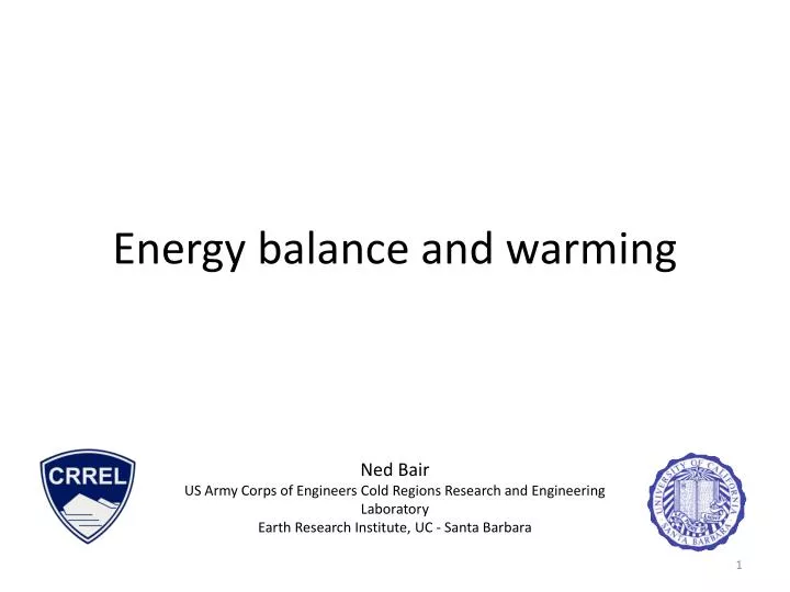 energy balance and warming