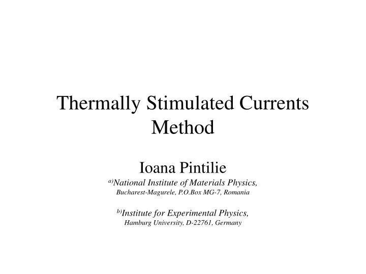 thermally stimulated currents method