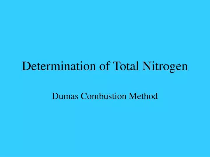 determination of total nitrogen