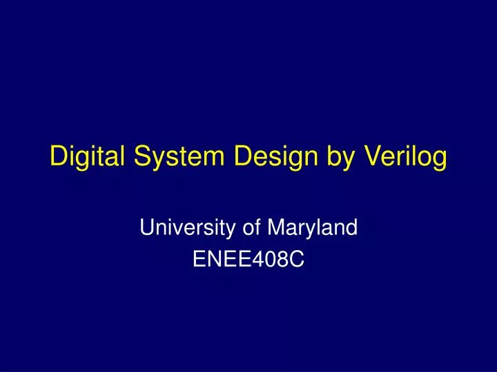 digital system design by verilog