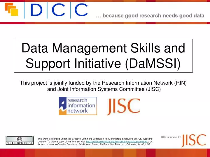 data management skills and support initiative damssi
