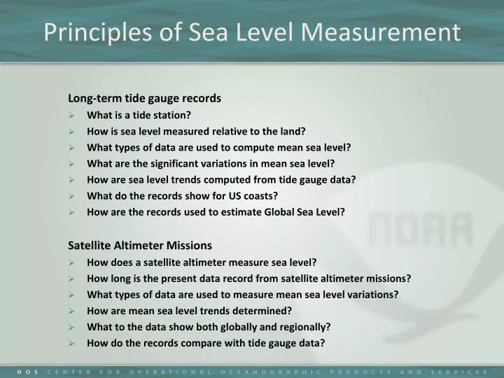 principles of sea level measurement