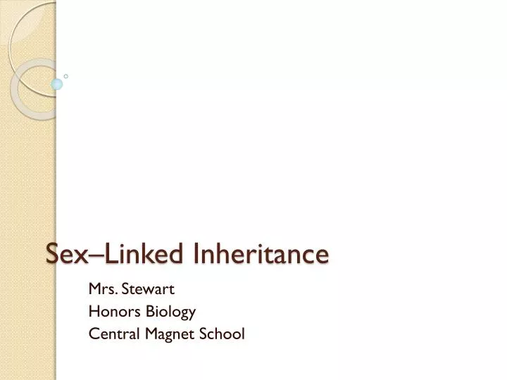 sex linked inheritance