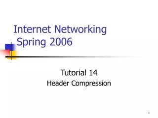 Internet Networking Spring 2006