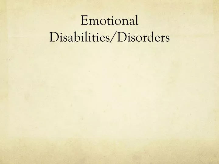 emotional disabilities disorders