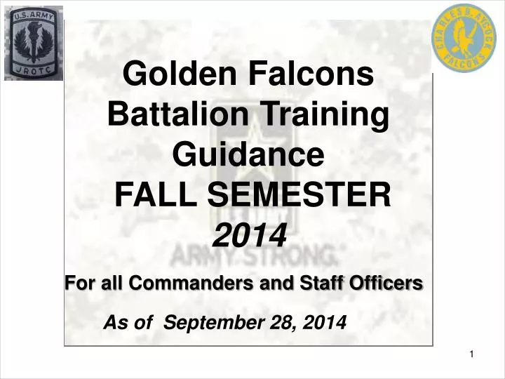 golden falcons battalion training guidance fall semester 2014