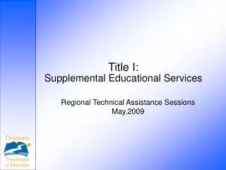 Title I: Supplemental Educational Services
