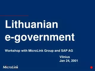 Lithuanian e-government Workshop with MicroLink Group and SAP AG