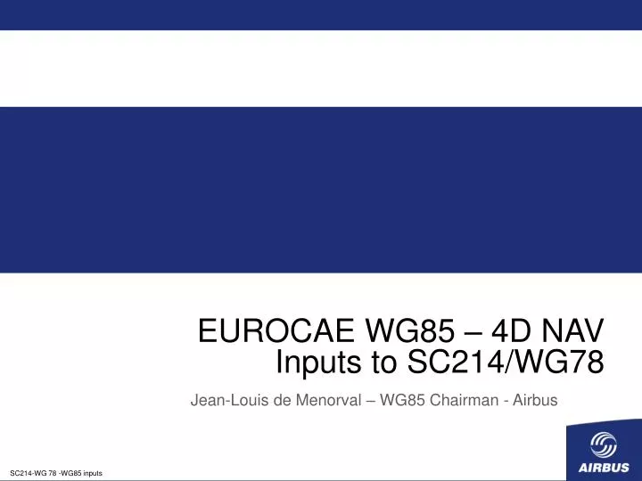 eurocae wg85 4d nav inputs to sc214 wg78