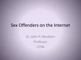 Sex Offenders on the Internet