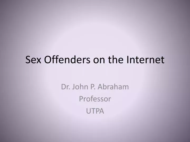 sex offenders on the internet