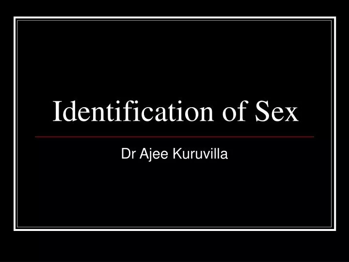 identification of sex