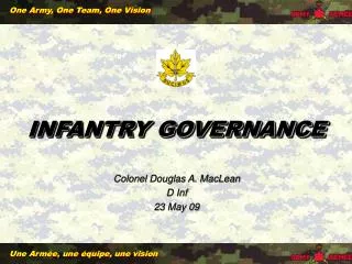 INFANTRY GOVERNANCE