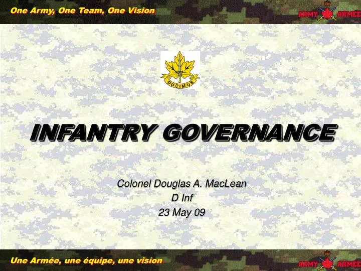 infantry governance