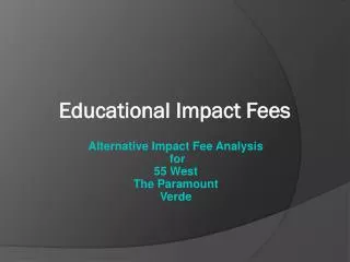 Educational Impact Fees