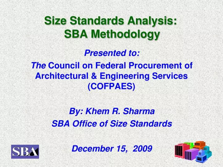 size standards analysis sba methodology
