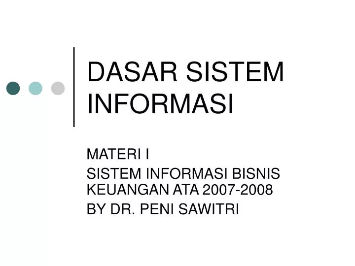 dasar sistem informasi