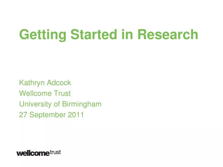 getting started in research