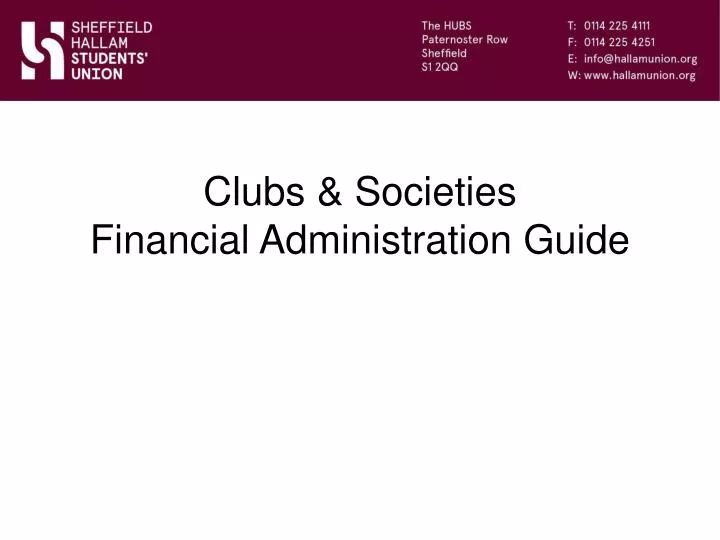 clubs societies financial administration guide