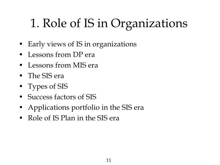 1 role of is in organizations