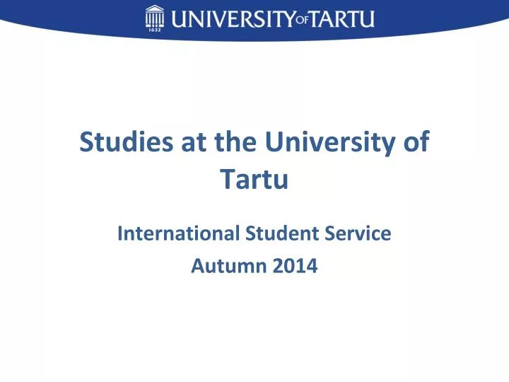 studies at the university of tartu