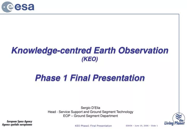 knowledge centred earth observation keo phase 1 final presentation