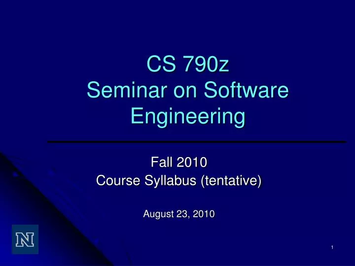 cs 790z seminar on software engineering