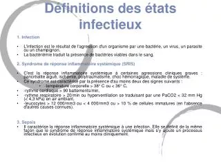 d finitions des tats infectieux