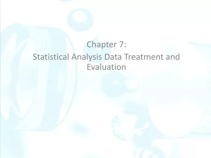 chapter 7 statistical analysis data treatment and evaluation