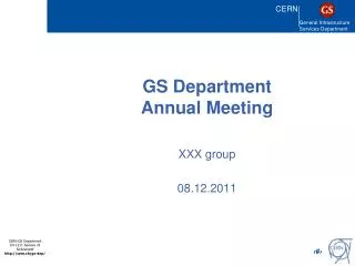 GS Department Annual Meeting