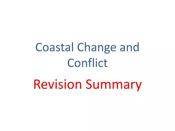coastal change and conflict